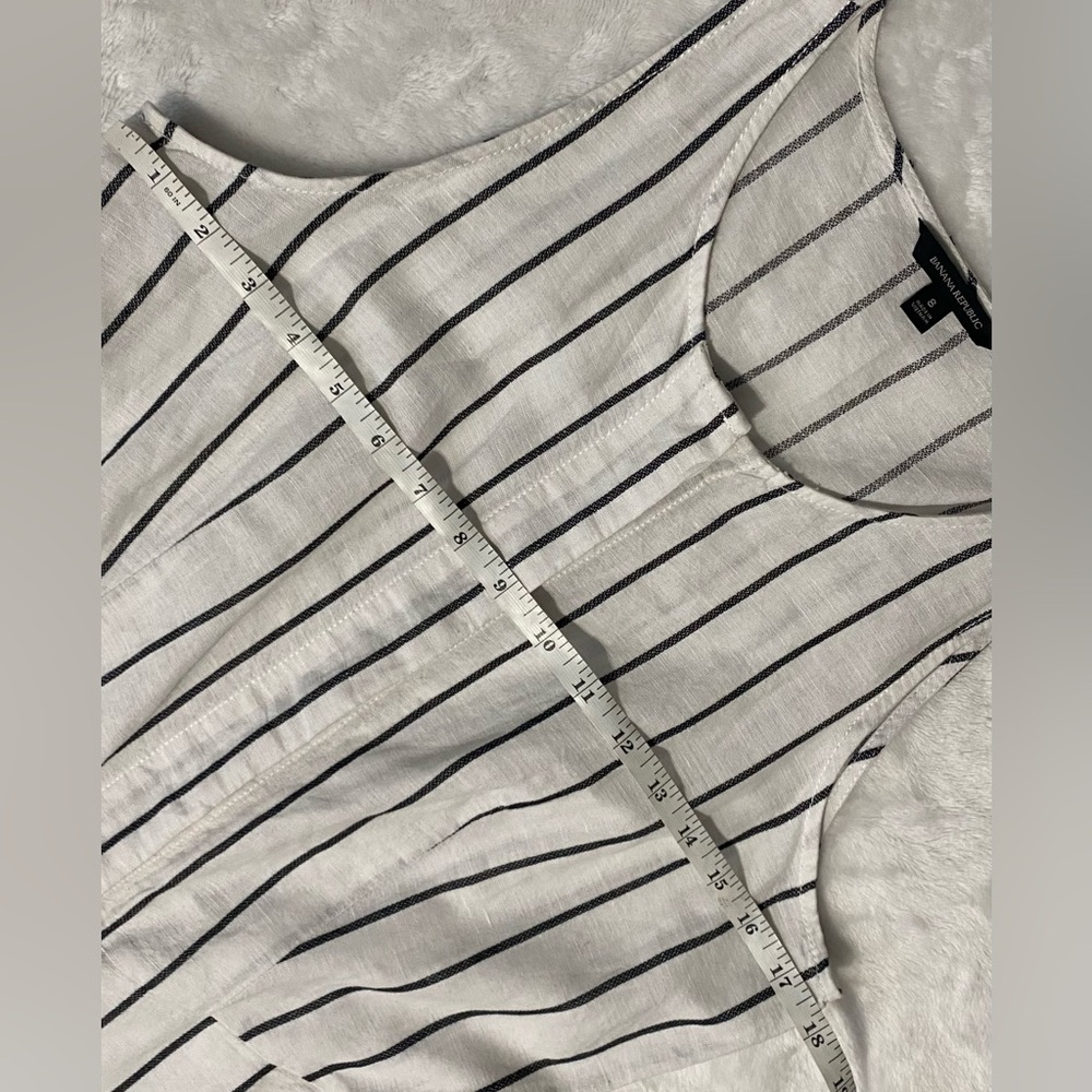 Banana Republic Striped Linen Blend Wide Leg Cropped Jumpsuit - Picture 13 of 14